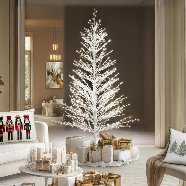 ALBERO DI NATALE BIANCO ABETE 2000 LED CM. H180