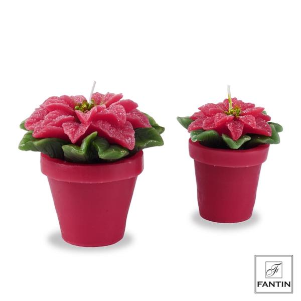 SET 4 CANDELE VASO FIORE CM. Ø8,5XH9,5