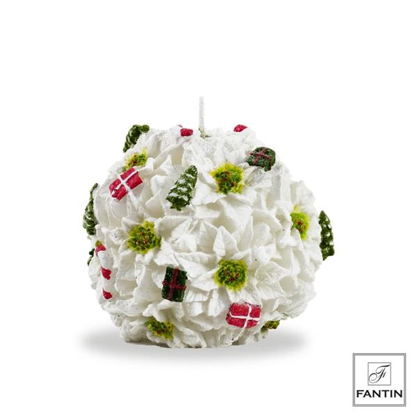SET 4 CANDELE PALLA BIANCA CM. Ø12XH12