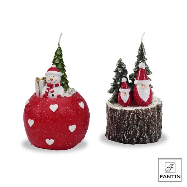 SET 4 CANDELE 2+2 BABBI NATALE Ø9XH12,5 - Ø7,5XH12,5