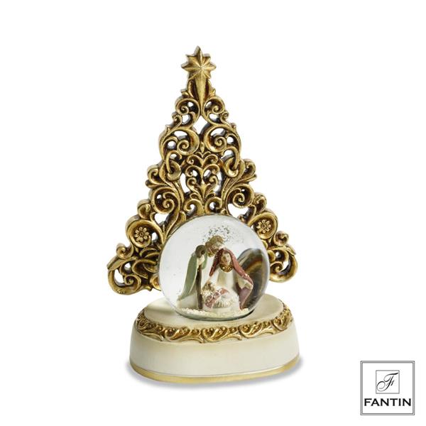 BOULE DE NEIGE ALBERO ORO CM.11,5X8XH18
