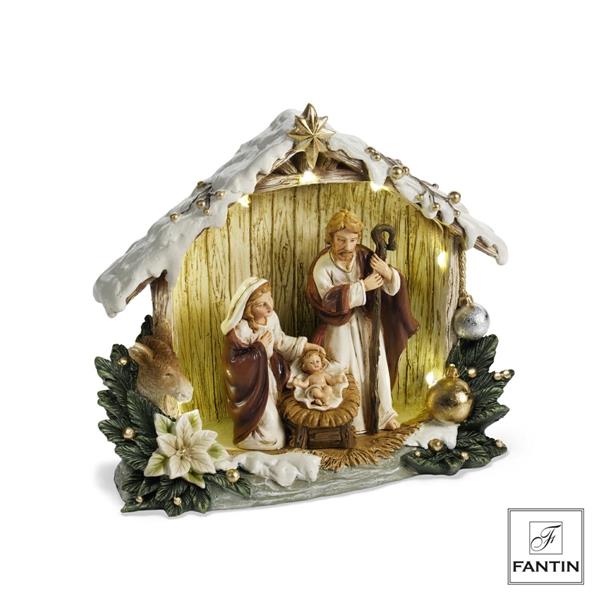PRESEPE S.FAMIGLIA CON LUCI LED CM.17,5X7XH15,8
