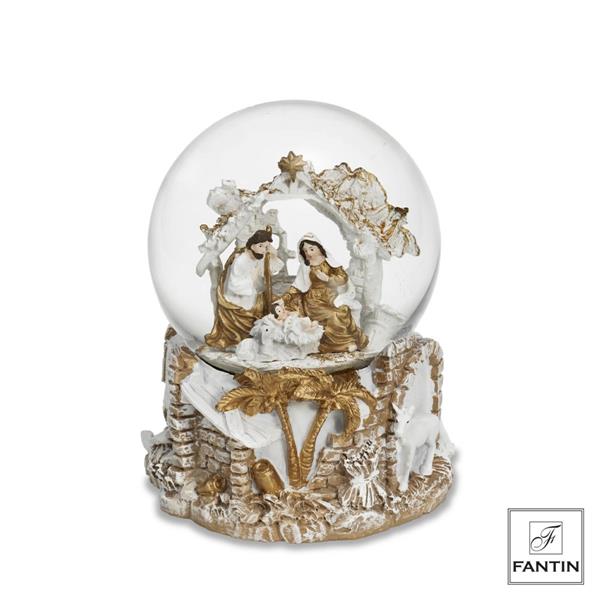 BOULE DE NEIGE CARILLON NATIVITA' CM. Ø10,5XH13,5