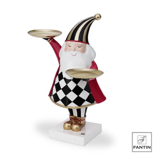 BABBO NATALE CON 2 VASSOI CM. 27X23XH36
