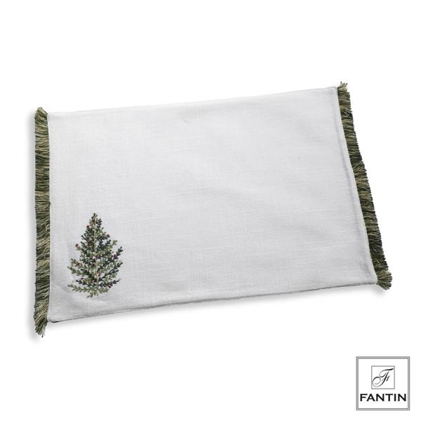 SET 2 TOVAGLIETTE BIANCHE CON ALBERO CM.33X48