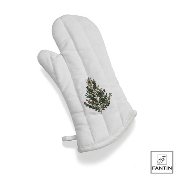 GUANTO DA FORNO BIANCO CON ALBERO CM.18X32