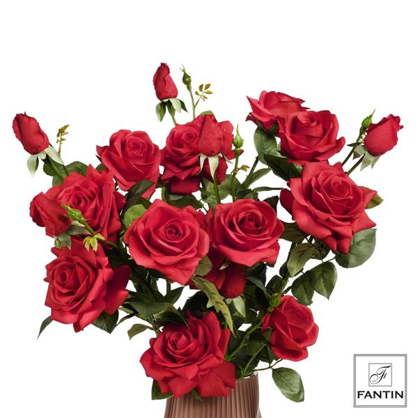 BOUQUET ROSE ROSSE 6 STELI, 18 ROSE (3XSTELO) CM. 73,5