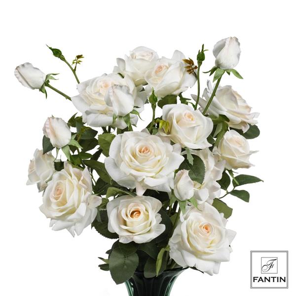 BOUQUET ROSE BIANCHE 6 STELI, 18 ROSE (3XSTELO) CM. 73,5