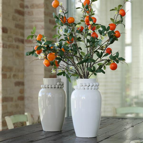 VASO CERAMICA PERLE BIANCO CM. Ø19 X H36