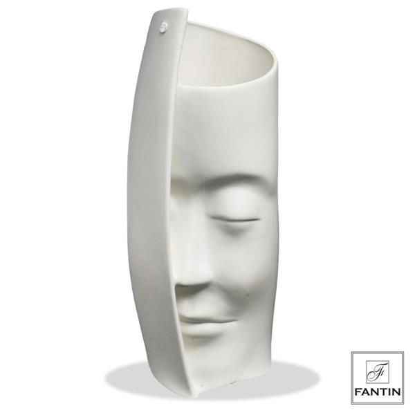 VASO CERAMICA VOLTO BIANCO CM. 15 X 13 X H37