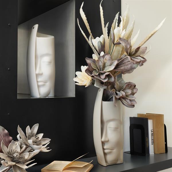 VASO CERAMICA VOLTO BIANCO CM. 15 X 13 X H37