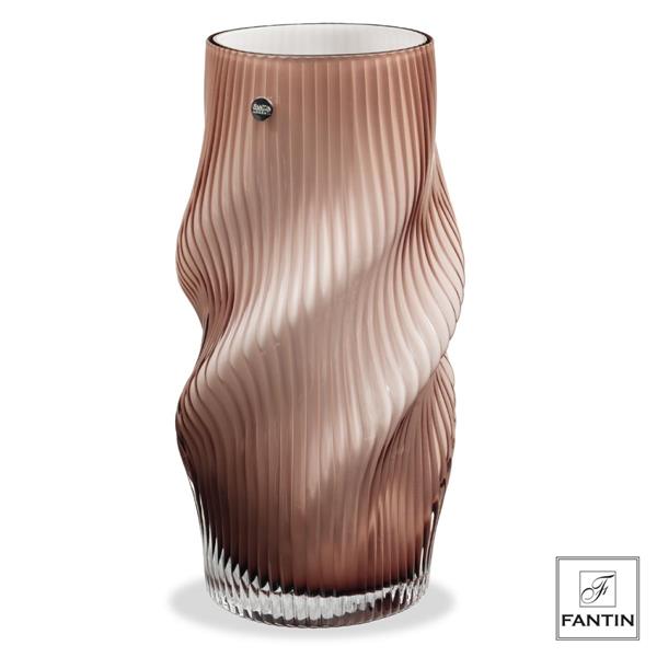 VASO VETRO TORCIGLIONE ROSA CM. Ø11,5 X H30