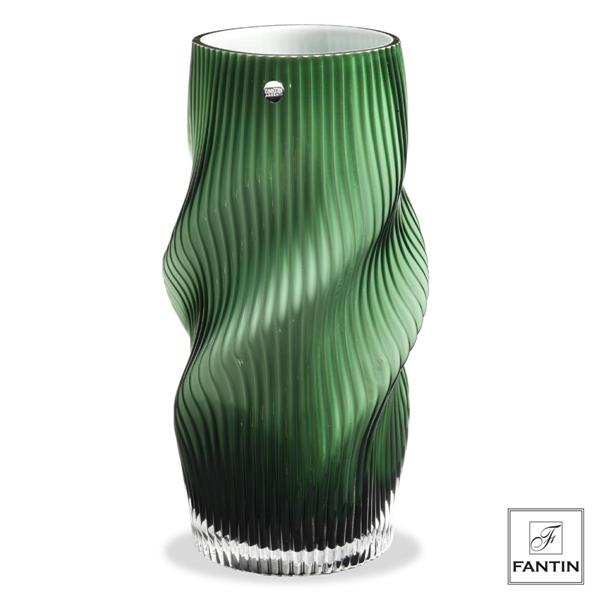 VASO VETRO TORCIGLIONE VERDE CM. Ø11,5 X H30