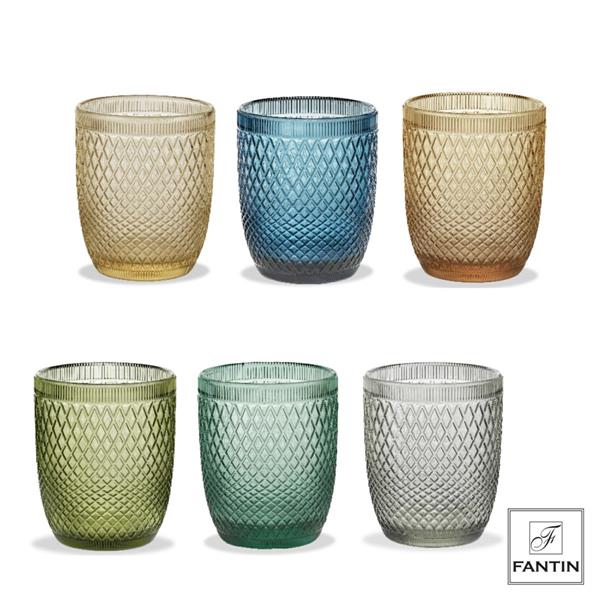 SET 6 BICCHIERI ACQUA COLORATI  380 ml
