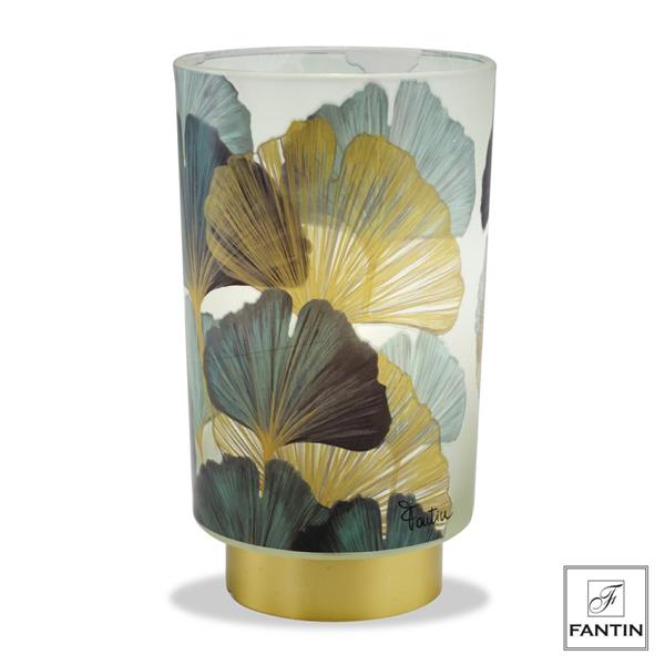 LAMPADA VETRO FOGLIE GINKGO CM. Ø12 H20,5