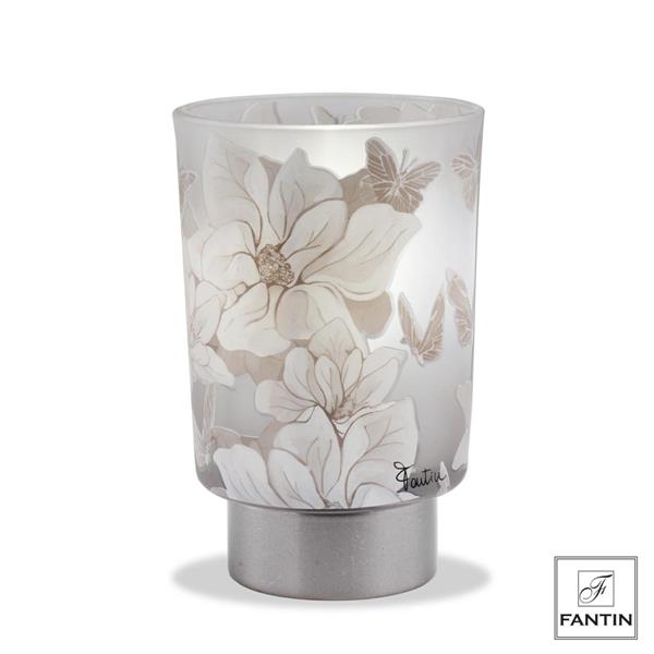 LAMPADA VETRO FIORI E FARFALLE CM. Ø10 H15,5