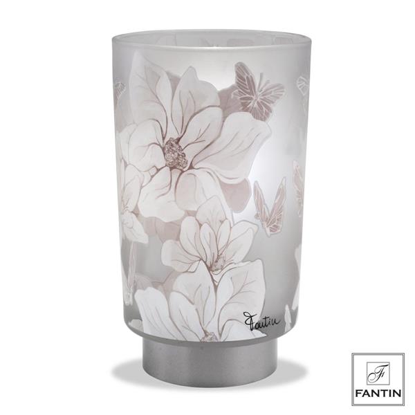 LAMPADA VETRO FIORI E FARFALLE CM. Ø12 H20,5