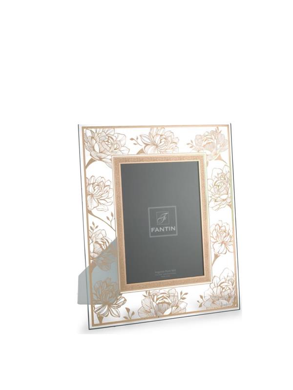 P.FOTO CRISTALLO R.BIANCO 13X18 PEONIA ORO