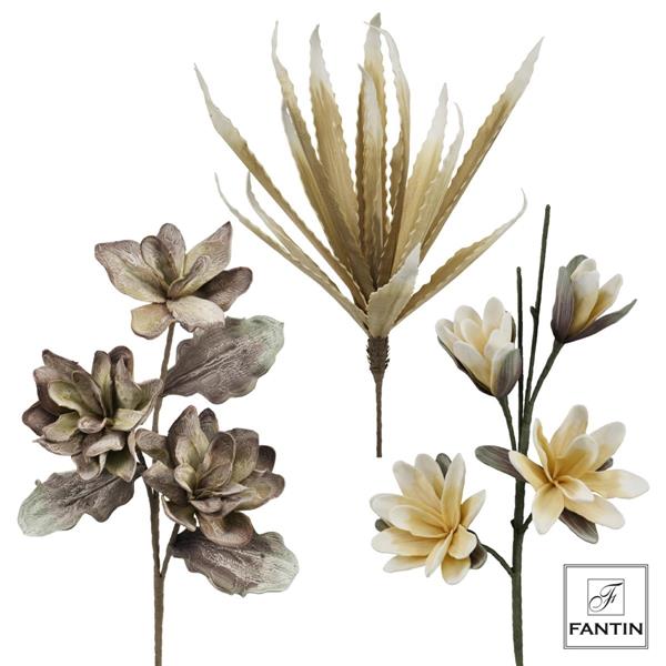COMPOSIZ. FLOREALE GARDENIA,MAGNOLIA AGAVE TORTORA CM100-110;6 STELI