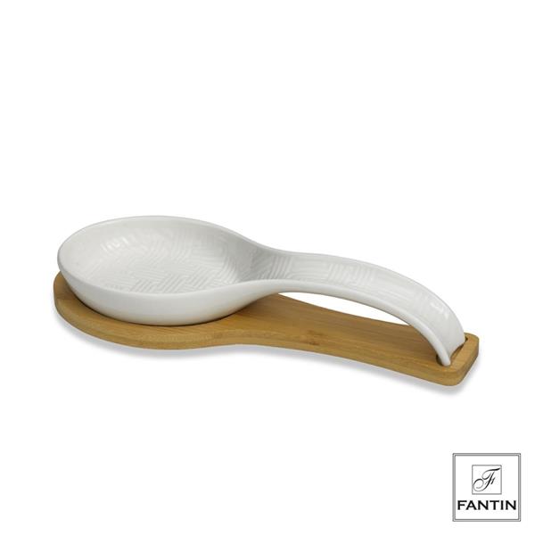 POGGIAMESTOLO PORCELLANA C/BASE BAMBOO CM. 24,5X10XH3,5