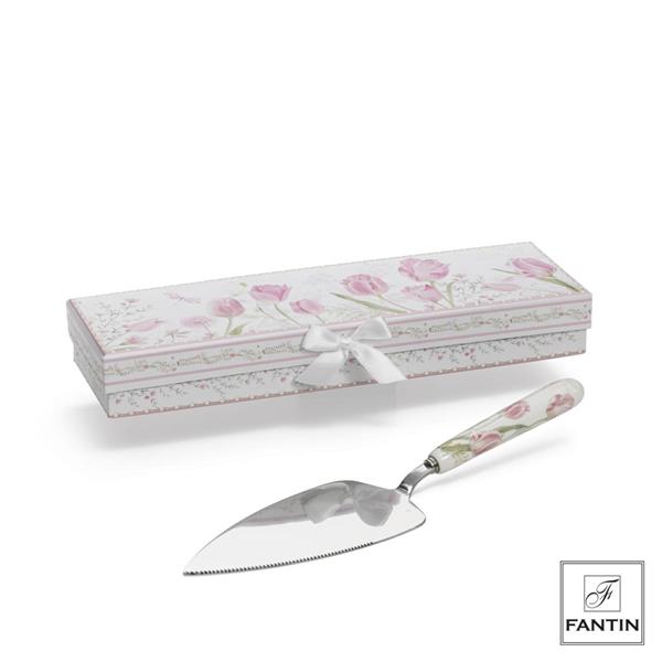 PALA TORTA TULIPANI IN PORCELLANA CM. 27X7