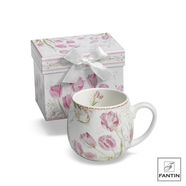 TAZZA TULIPANI IN PORCELLANA CM. Ø8,5XH9