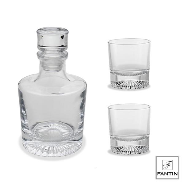 SET BOTTIGLIA E 2 BICCHIERI VETRO 750ml - 310ml