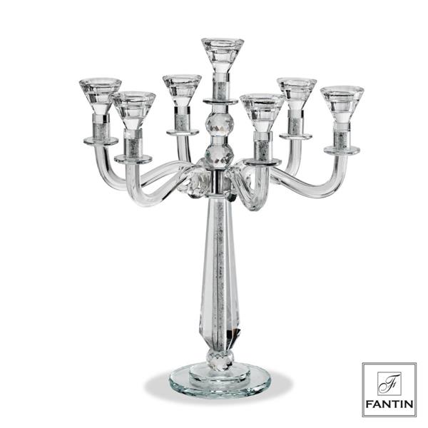 CANDELABRO CRISTALLO 7 FIAMME CM. Ø40XH51