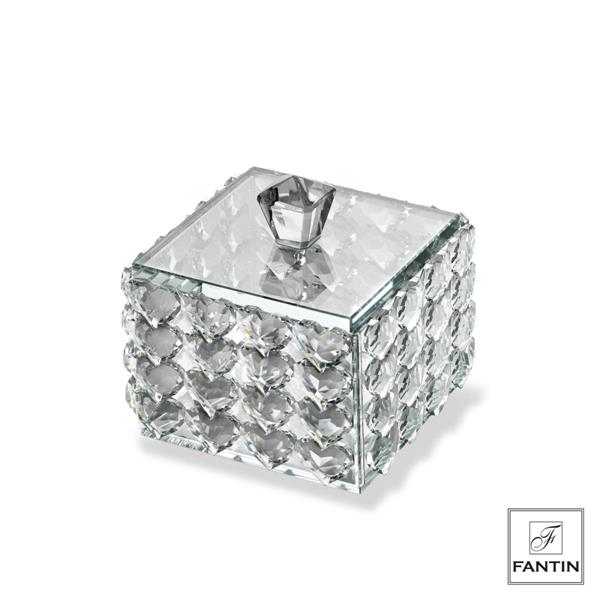 SCATOLA CRISTALLO CUORI CM. 13X13XH12,5