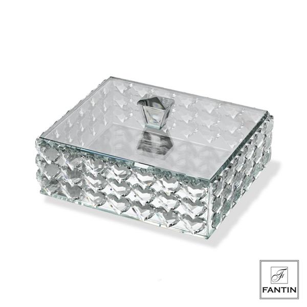 SCATOLA CRISTALLO CUORI CM. 21,5X18,5XH11