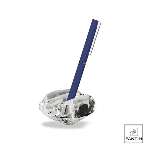 PORTA PENNA DIAMANTE CRISTALLO C/PENNA BLU CM. Ø8XH4