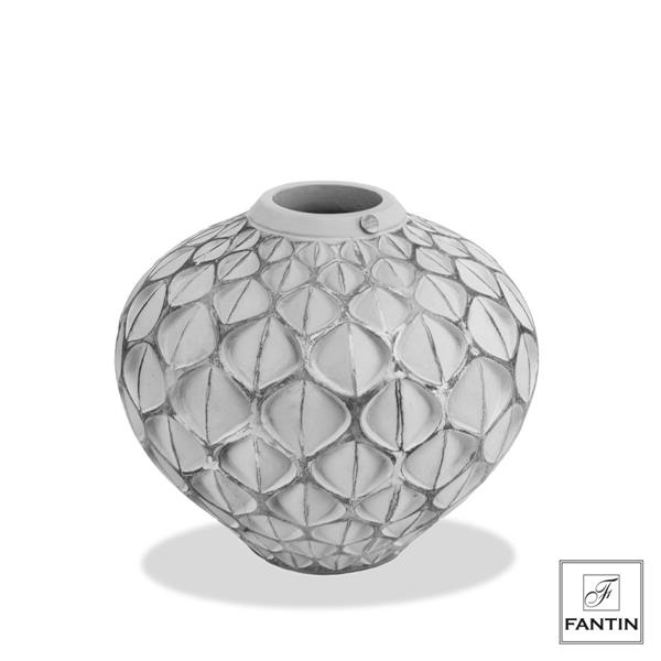 VASO POLIRESINA ECLISSE WHITE SILVER CM. Ø27,5XH23,5