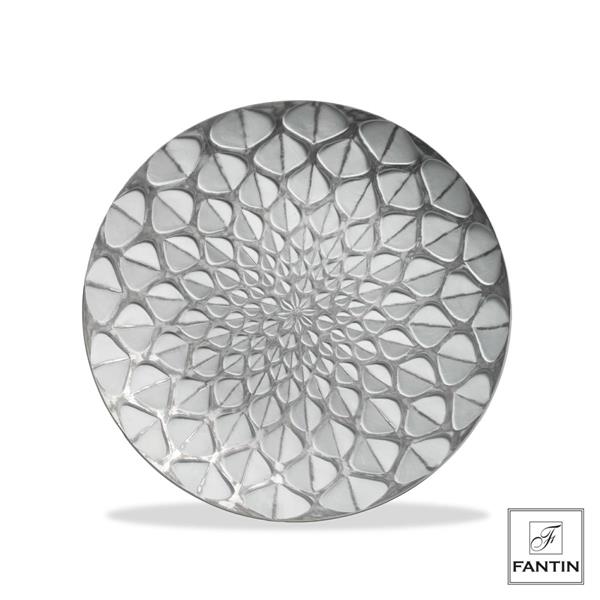 CENTROTAVOLA POLIRESINA ECLISSE WHITE SILVER CM. Ø40