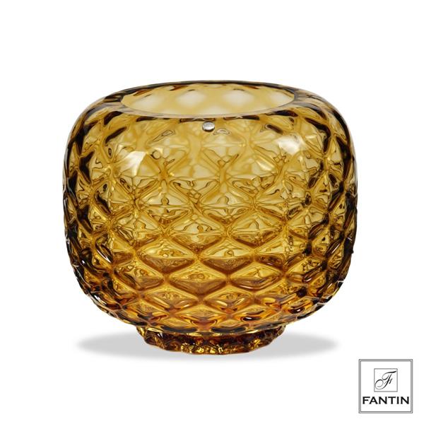 VASO VETRO NIDO D'APE AMBRA CM. Ø30XH26