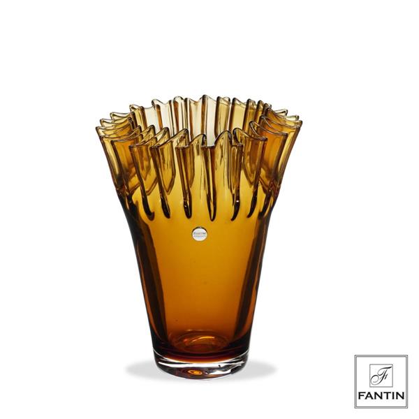 VASO VETRO COROLLA AMBRA CM. Ø17,5XH22,5