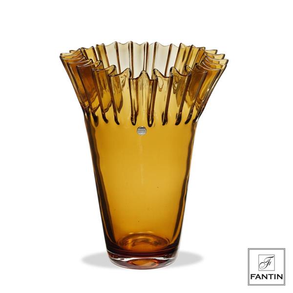 VASO VETRO COROLLA AMBRA CM. Ø23XH29,5