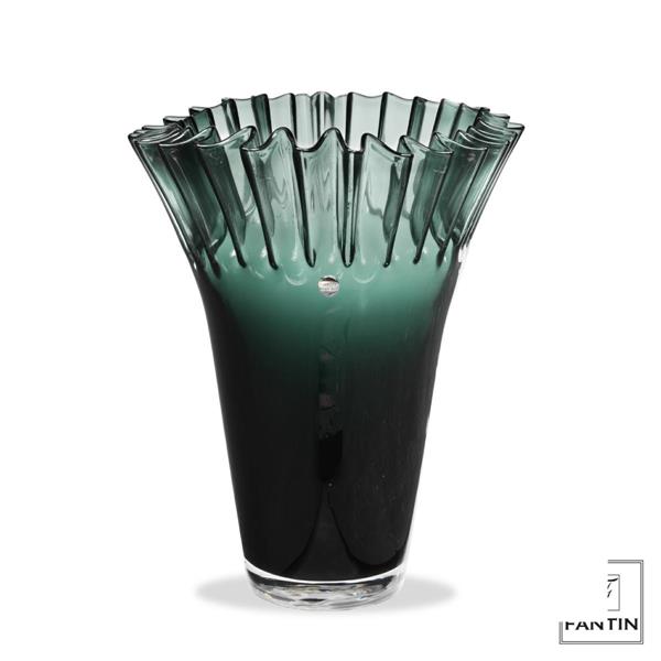 VASO VETRO COROLLA PETROLIO CM. Ø23XH29,5