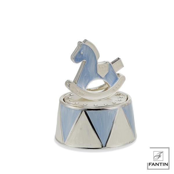 CAVALLINO CARILLON AZZURRO CM. Ø7,9XH9,6