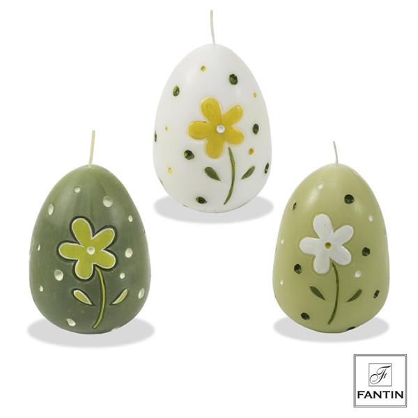 SET 6 CANDELE UOVO COL.ASS. 2X CM. Ø8XH11