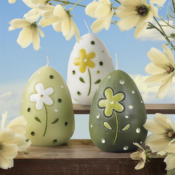 SET 6 CANDELE UOVO COL.ASS. 2X CM. Ø8XH11