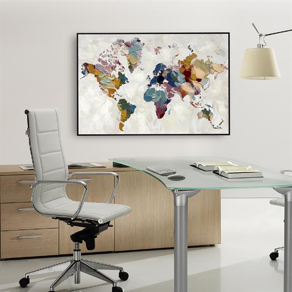 QUADRO CON CORNICE PLANISFERO COLORS CM. 120X80