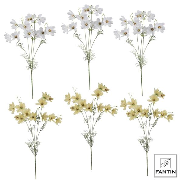 COMPOSIZIONE COSMOS REAL TOUCH BIANCO GIALLO 6 STELI 3XCOL.CM.88