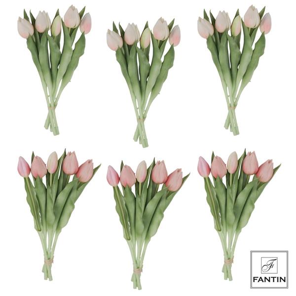COMPOSIZIONE TULIPANI TONALITA' ROSA 6 BOUQUET 3XCOL.30 STELI CM.31