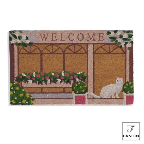 ZERBINO WELCOME VETRINE E GATTO CM. 45X75