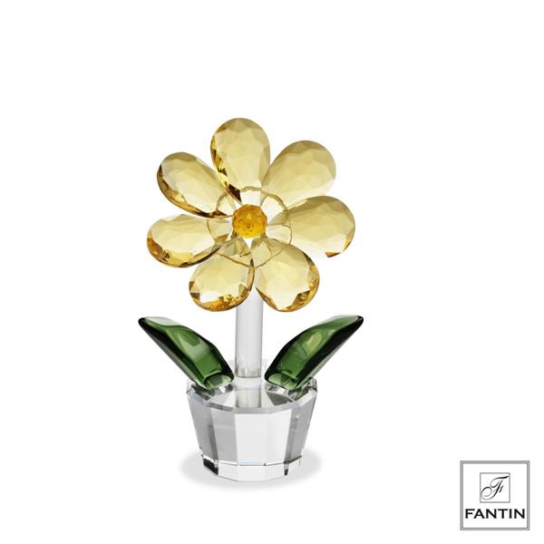 FIORE CRISTALLO GIALLO CM. Ø7,5XH11,5