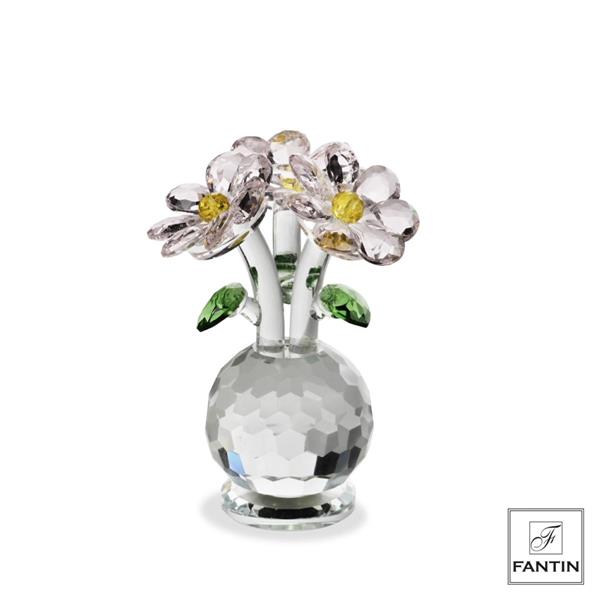 FIORE CRISTALLO ROSA CM. Ø7,5XH11,5