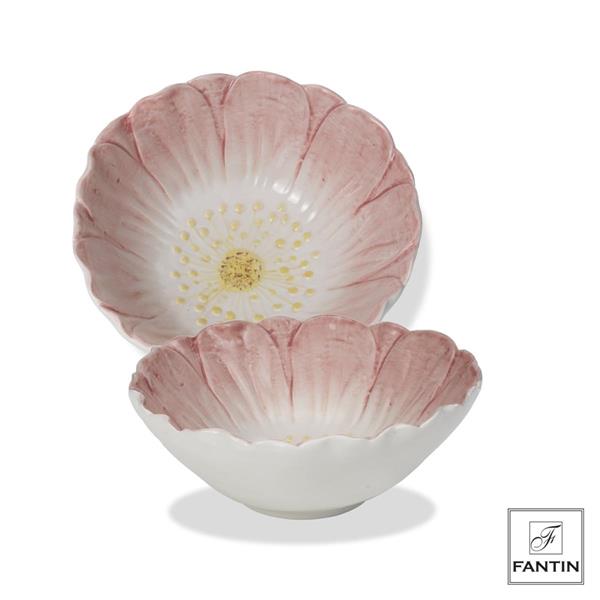 CIOTOLA FIORE ROSA CM. Ø17,5XH6,5