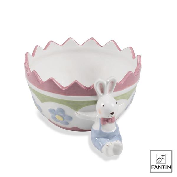 CIOTOLA CERAMICA CON CONIGLIO CM. 20,5X16,7XH10