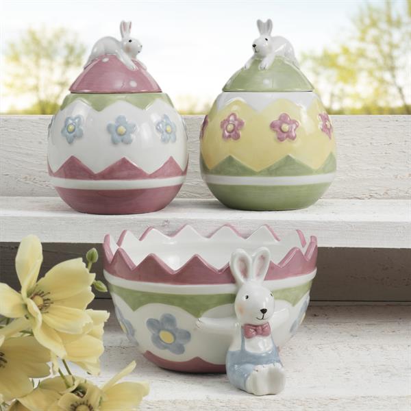 CIOTOLA CERAMICA CON CONIGLIO CM. 20,5X16,7XH10