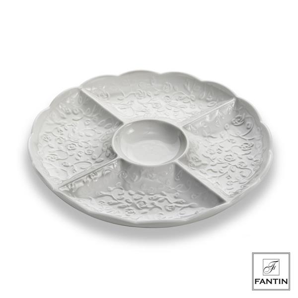 ANTIPASTIERA PORCELLANA ROSE CM. Ø26,8XH3